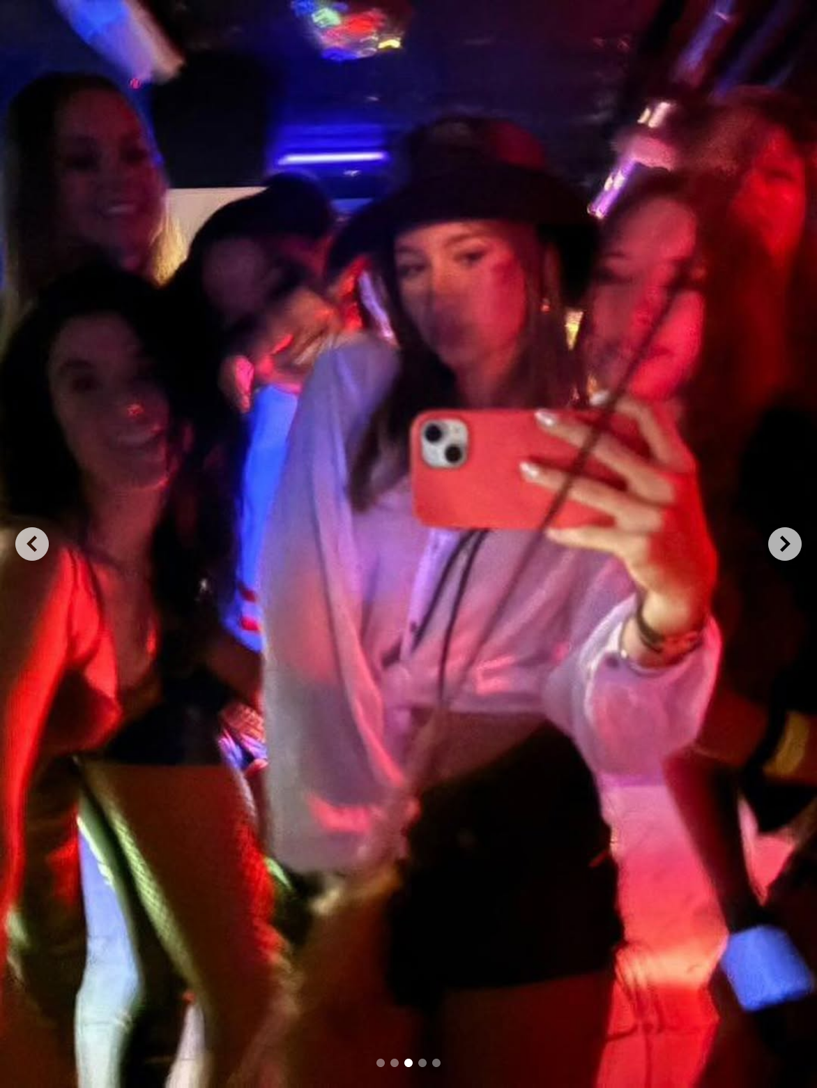 Red light dancefloor selfie